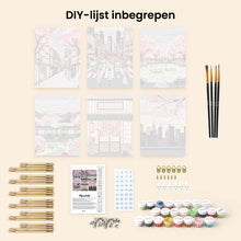 Afbeelding in Gallery-weergave laden, Mini Schilderen op Nummer 15x20cm (6 stuks) - Lente in Tokio