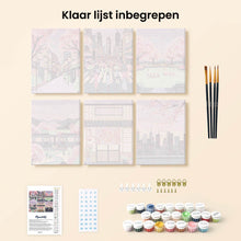 Afbeelding in Gallery-weergave laden, Mini Schilderen op Nummer 15x20cm (6 stuks) - Lente in Tokio