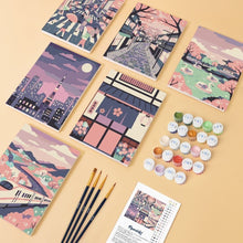 Afbeelding in Gallery-weergave laden, Mini Schilderen op Nummer 15x20cm (6 stuks) - Tokio in Bloei