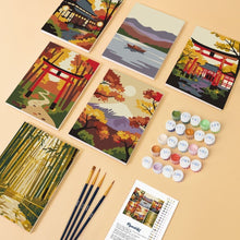 Afbeelding in Gallery-weergave laden, Mini Schilderen op Nummer 15x20cm (6 stuks) - Rustig Japan