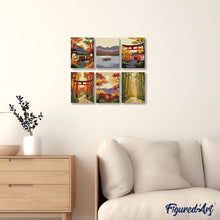 Afbeelding in Gallery-weergave laden, Mini Schilderen op Nummer 15x20cm (6 stuks) - Rustig Japan