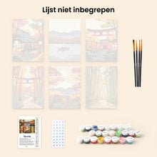 Afbeelding in Gallery-weergave laden, Mini Schilderen op Nummer 15x20cm (6 stuks) - Rustig Japan