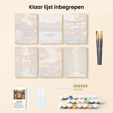 Afbeelding in Gallery-weergave laden, Mini Schilderen op Nummer 15x20cm (6 stuks) - Rustig Japan
