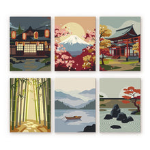 Afbeelding in Gallery-weergave laden, Mini Schilderen op Nummer 15x20cm (6 stuks) - Zen Landschappen