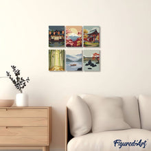 Afbeelding in Gallery-weergave laden, Mini Schilderen op Nummer 15x20cm (6 stuks) - Zen Landschappen
