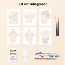 Afbeelding in Gallery-weergave laden, Mini Schilderen op Nummer 15x20cm (6 stuks) - Kleine Moe Vrienden