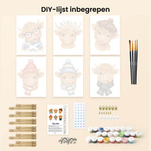 Afbeelding in Gallery-weergave laden, Mini Schilderen op Nummer 15x20cm (6 stuks) - Kleine Moe Vrienden