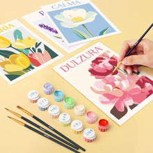 Afbeelding in Gallery-weergave laden, Mini Schilderen op Nummer 15x20cm (6 stuks) - Bloeiende Emoties 3