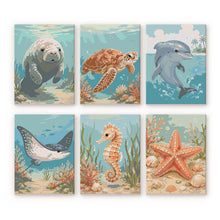 Afbeelding in Gallery-weergave laden, Mini Schilderen op Nummer 15x20cm (6 stuks) - Schatten van de Oceaan