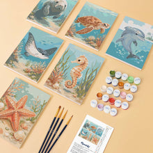 Afbeelding in Gallery-weergave laden, Mini Schilderen op Nummer 15x20cm (6 stuks) - Schatten van de Oceaan