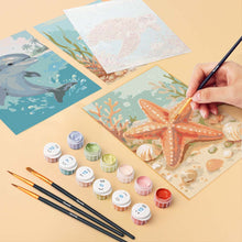 Afbeelding in Gallery-weergave laden, Mini Schilderen op Nummer 15x20cm (6 stuks) - Schatten van de Oceaan