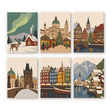 Afbeelding in Gallery-weergave laden, Mini Schilderen op Nummer 15x20cm (6 stuks) - Winterdorp Collectie