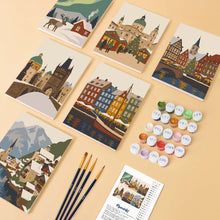 Afbeelding in Gallery-weergave laden, Mini Schilderen op Nummer 15x20cm (6 stuks) - Winterdorp Collectie