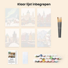 Afbeelding in Gallery-weergave laden, Mini Schilderen op Nummer 15x20cm (6 stuks) - Winterdorp Collectie