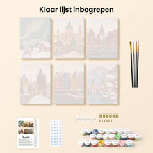 Afbeelding in Gallery-weergave laden, Mini Schilderen op Nummer 15x20cm (6 stuks) - Winterdorp Collectie