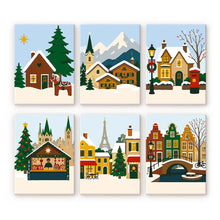 Afbeelding in Gallery-weergave laden, Mini Schilderen op Nummer 15x20cm (6 stuks) - Kerst in Europa