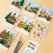 Afbeelding in Gallery-weergave laden, Mini Schilderen op Nummer 15x20cm (6 stuks) - Kerst in Europa