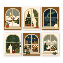 Afbeelding in Gallery-weergave laden, Mini Schilderen op Nummer 15x20cm (6 stuks) - Kerstvensters