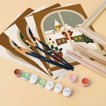 Afbeelding in Gallery-weergave laden, Mini Schilderen op Nummer 15x20cm (6 stuks) - Kerstvensters