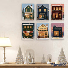Afbeelding in Gallery-weergave laden, Mini Schilderen op Nummer 15x20cm (6 stuks) - Feestelijk Dorp