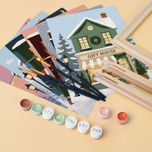Afbeelding in Gallery-weergave laden, Mini Schilderen op Nummer 15x20cm (6 stuks) - Feestelijk Dorp