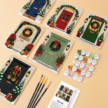 Afbeelding in Gallery-weergave laden, Mini Schilderen op Nummer 15x20cm (6 stuks) - Kerstvoordeuren