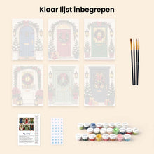 Afbeelding in Gallery-weergave laden, Mini Schilderen op Nummer 15x20cm (6 stuks) - Kerstvoordeuren