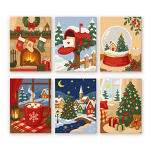 Afbeelding in Gallery-weergave laden, Mini Schilderen op Nummer 15x20cm (6 stuks) - Kerstherinneringen
