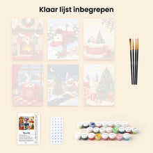 Afbeelding in Gallery-weergave laden, Mini Schilderen op Nummer 15x20cm (6 stuks) - Kerstherinneringen