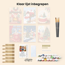 Afbeelding in Gallery-weergave laden, Mini Schilderen op Nummer 15x20cm (6 stuks) - Kerstherinneringen