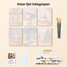 Afbeelding in Gallery-weergave laden, Mini Schilderen op Nummer 15x20cm (6 stuks) - Kerstherinneringen