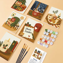 Afbeelding in Gallery-weergave laden, Mini Schilderen op Nummer 15x20cm (6 stuks) - Feestelijke Wintermomenten