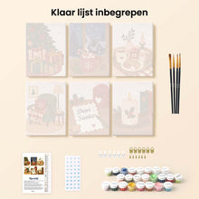 Afbeelding in Gallery-weergave laden, Mini Schilderen op Nummer 15x20cm (6 stuks) - Feestelijke Wintermomenten