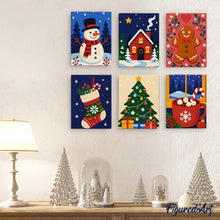Afbeelding in Gallery-weergave laden, Mini Schilderen op Nummer 15x20cm (6 stuks) - Favorieten van de Feestelijke Winter