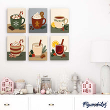 Afbeelding in Gallery-weergave laden, Mini Schilderen op Nummer 15x20cm (6 stuks) - Gezellige Winterdranken