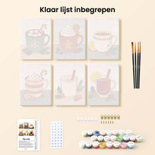 Afbeelding in Gallery-weergave laden, Mini Schilderen op Nummer 15x20cm (6 stuks) - Gezellige Winterdranken