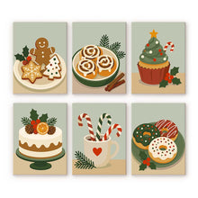 Afbeelding in Gallery-weergave laden, Mini Schilderen op Nummer 15x20cm (6 stuks) - Kerstlekkernijen
