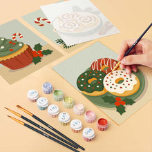 Afbeelding in Gallery-weergave laden, Mini Schilderen op Nummer 15x20cm (6 stuks) - Kerstlekkernijen