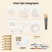 Afbeelding in Gallery-weergave laden, Mini Schilderen op Nummer 15x20cm (6 stuks) - Kerstlekkernijen