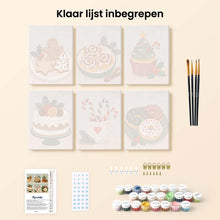 Afbeelding in Gallery-weergave laden, Mini Schilderen op Nummer 15x20cm (6 stuks) - Kerstlekkernijen