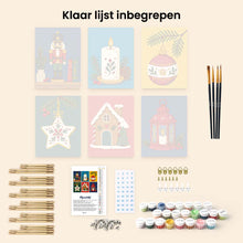 Afbeelding in Gallery-weergave laden, Mini Schilderen op Nummer 15x20cm (6 stuks) - Kersttradities