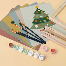 Afbeelding in Gallery-weergave laden, Mini Schilderen op Nummer 15x20cm (6 stuks) - Collectie Kerstversieringen