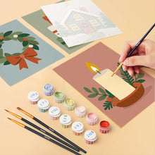 Afbeelding in Gallery-weergave laden, Mini Schilderen op Nummer 15x20cm (6 stuks) - Collectie Kerstversieringen