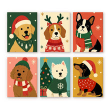 Afbeelding in Gallery-weergave laden, Mini Schilderen op Nummer 15x20cm (6 stuks) - Kerstpuppy's