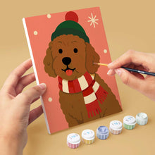 Afbeelding in Gallery-weergave laden, Mini Schilderen op Nummer 15x20cm (6 stuks) - Kerstpuppy's