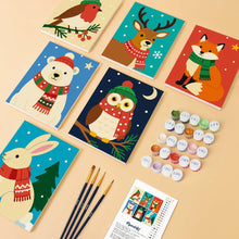 Afbeelding in Gallery-weergave laden, Mini Schilderen op Nummer 15x20cm (6 stuks) - Winterdieren