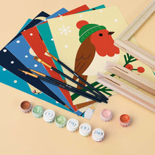 Afbeelding in Gallery-weergave laden, Mini Schilderen op Nummer 15x20cm (6 stuks) - Winterdieren