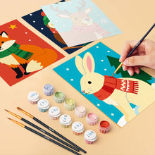 Afbeelding in Gallery-weergave laden, Mini Schilderen op Nummer 15x20cm (6 stuks) - Winterdieren