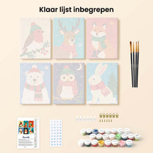 Afbeelding in Gallery-weergave laden, Mini Schilderen op Nummer 15x20cm (6 stuks) - Winterdieren