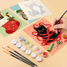 Afbeelding in Gallery-weergave laden, Mini Schilderen op Nummer 15x20cm (6 stuks) - Vakantieavonturen van Kittens
